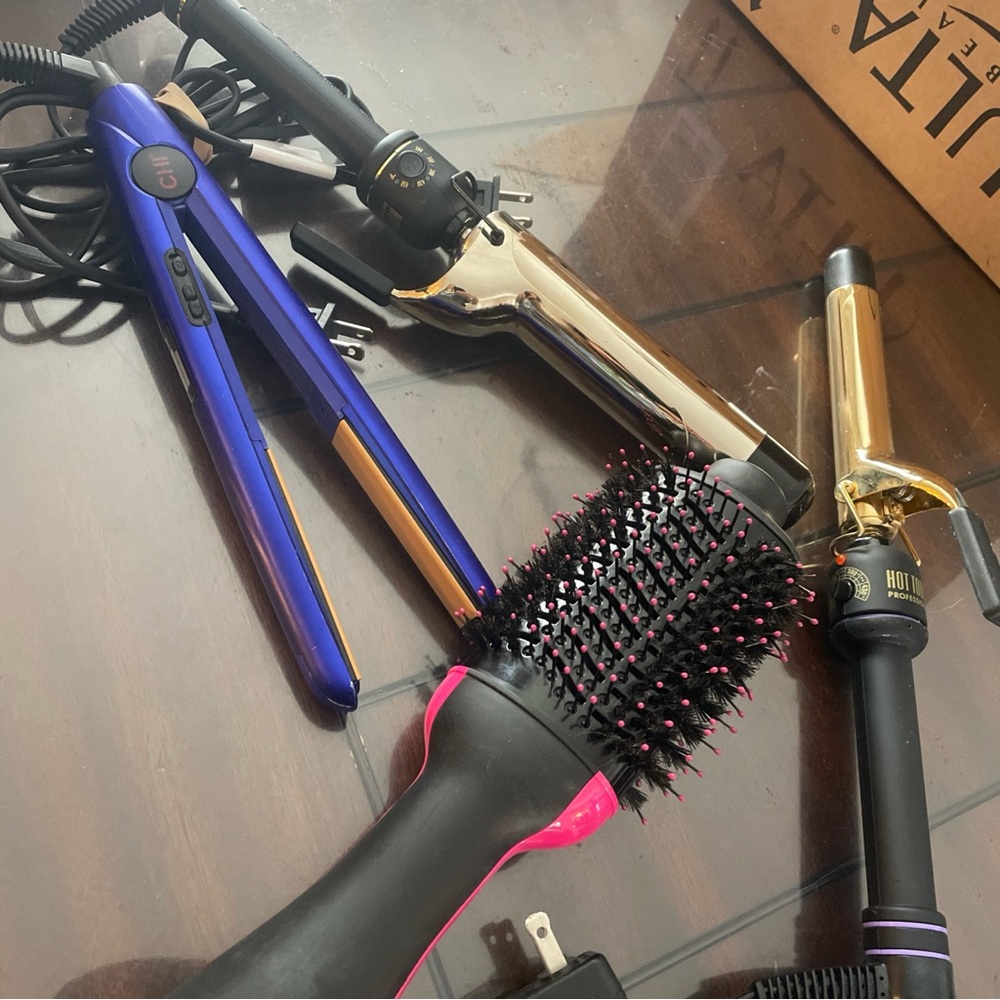 Hair Styling Tool Set with Curling Irons and Brush, chi, hot tools, revlon brush